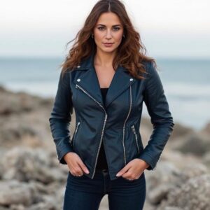 Midnight Grace Leather Coat
